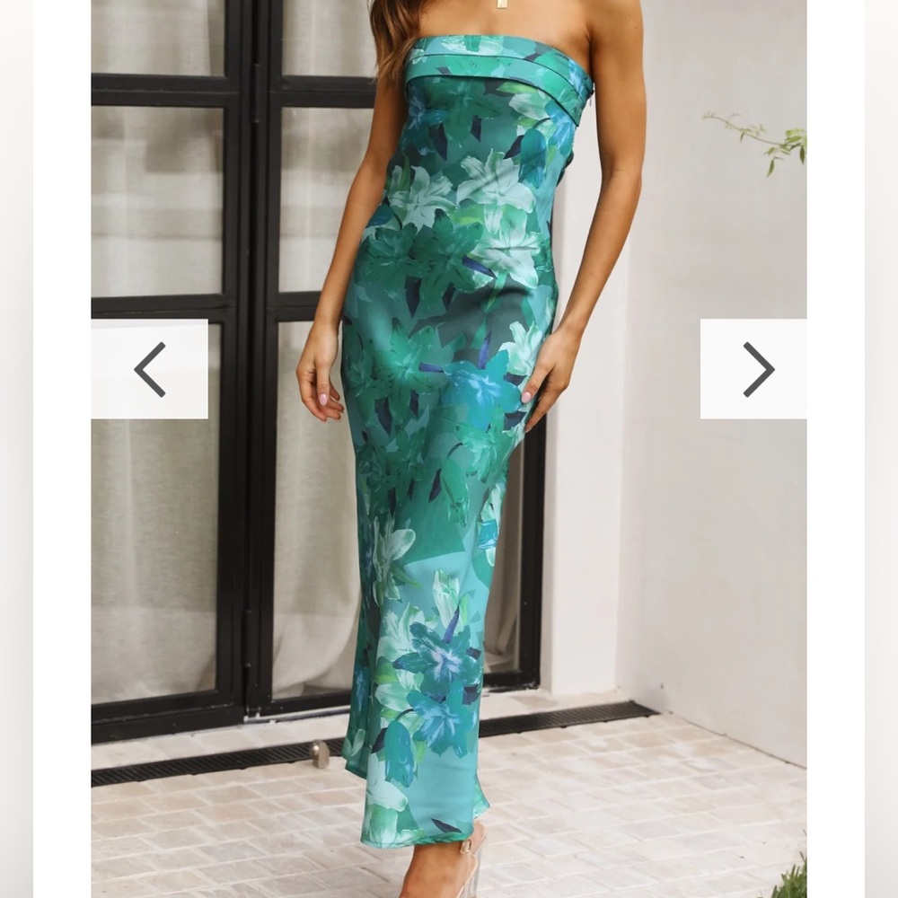 Green Floral Formal Dress